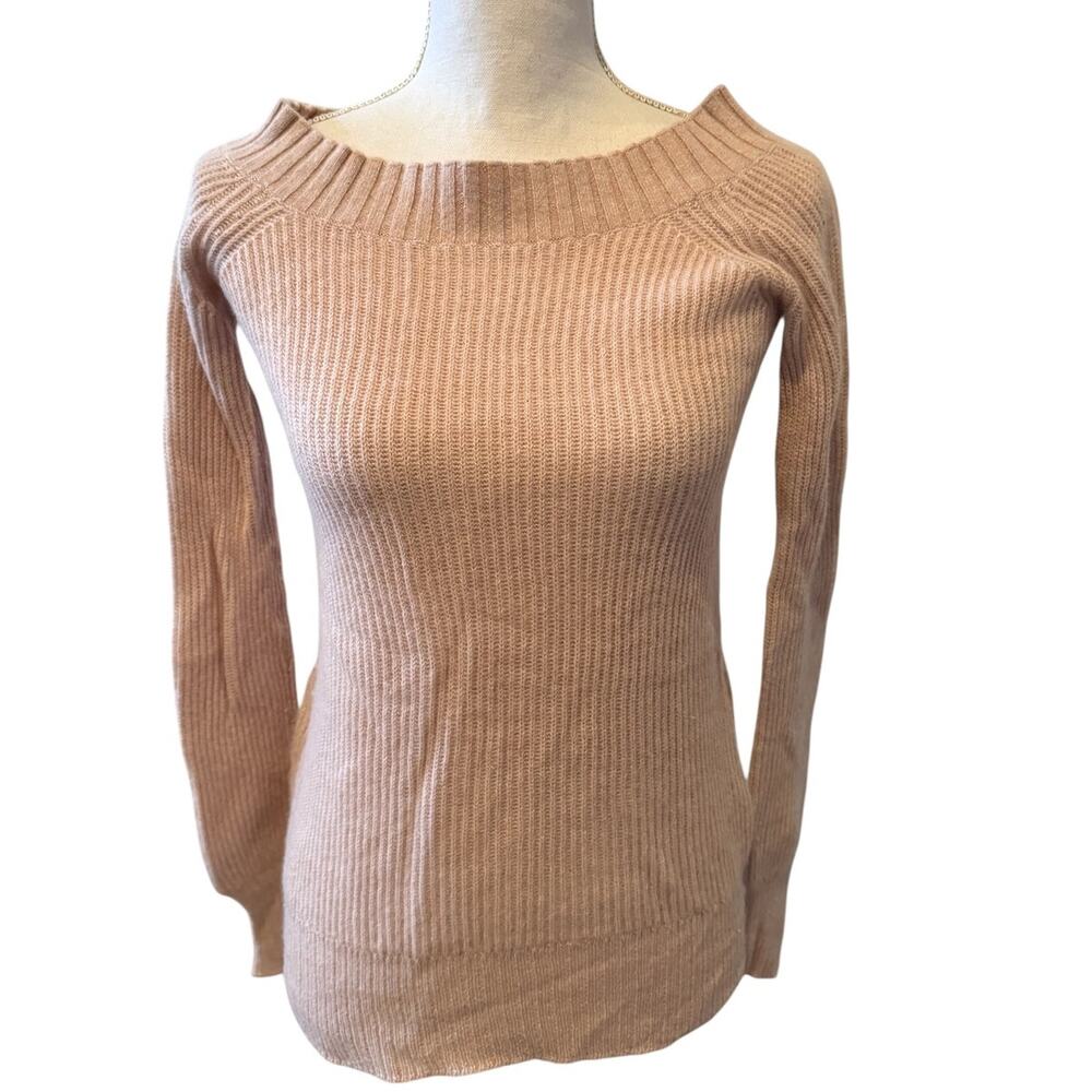 Inhabit NY Luxe Cashmere Linen Ribbed Sweater Pale Pink S